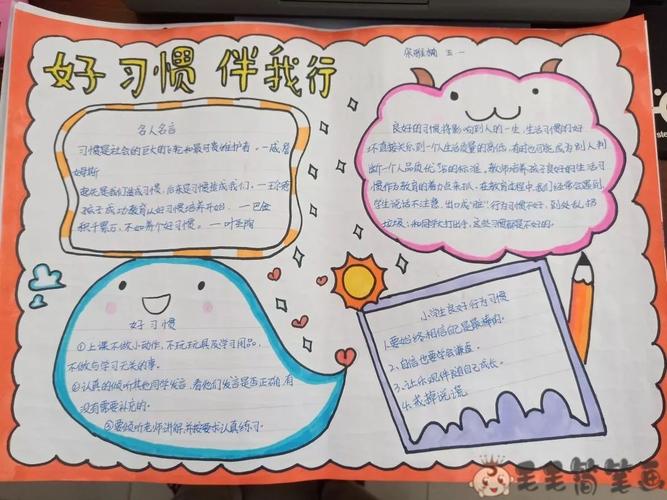 好习惯伴我成长绘画手抄报 好习惯手抄报