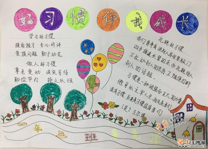 好习惯伴我成长绘画手抄报 好习惯手抄报