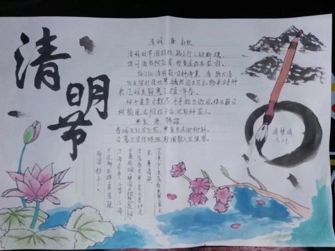 清明时节古风手抄报 清明手抄报