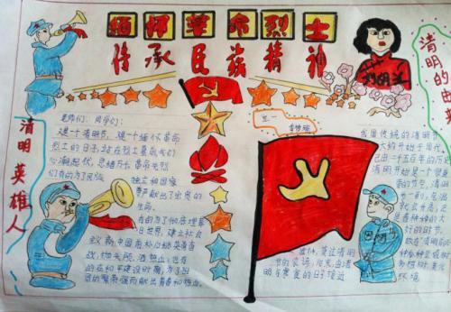 纪念革命烈士传承红色基因手抄报 烈士纪念日手抄报