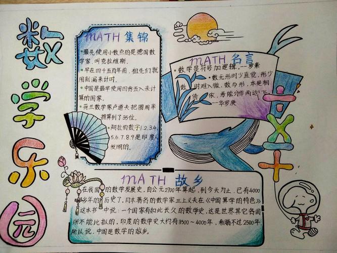 五年级简单漂亮数学手抄报 简单漂亮的手抄报