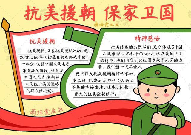 缅怀抗美援朝英雄弘扬抗美援朝精神手抄报 缅怀先烈手抄报