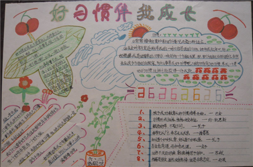 好习惯伴我成长绘画手抄报 好习惯手抄报