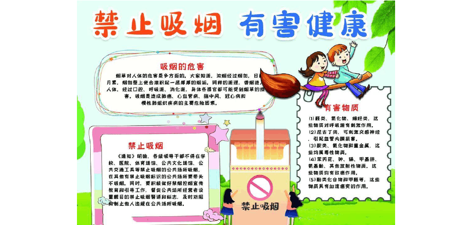 吸烟有害健康有关的手抄报 健康的手抄报