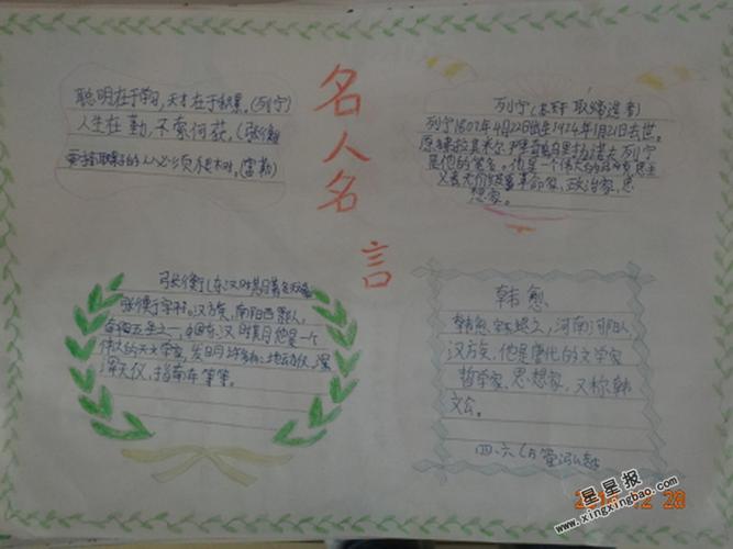 杰出人物名言手抄报 名人名言手抄报
