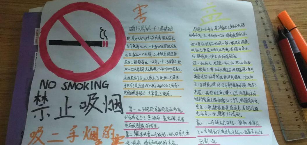 吸烟有害健康有关的手抄报 健康的手抄报