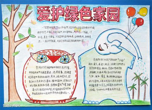画一片绿色家园齐守护手抄报 绿色家园手抄报