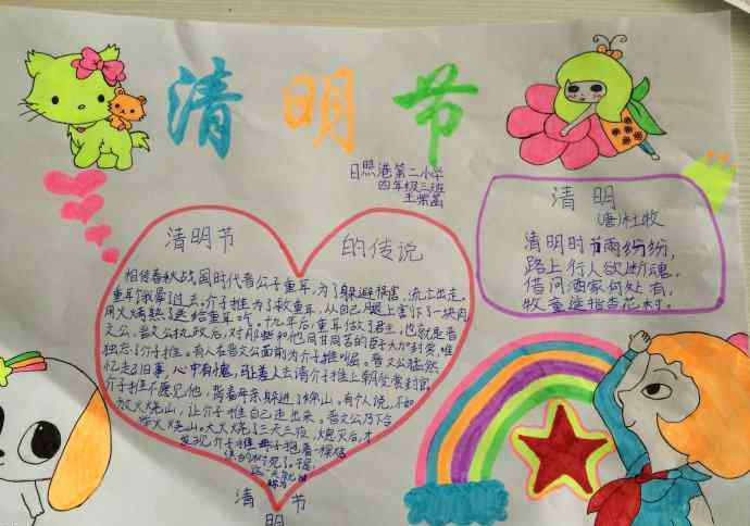 清明节又简单又字少的手抄报 字少的安全手抄报