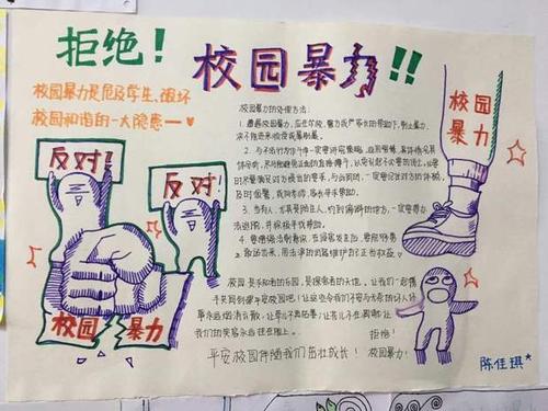 禁止校园欺凌杜绝校园暴力手抄报 校园手抄报
