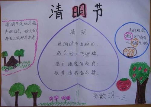 清明节一二年级简单手抄报 二年级简单手抄报
