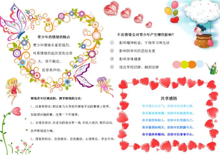 青春期心理健康教育中学生手抄报 心理健康手抄报