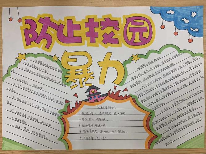 禁止校园欺凌杜绝校园暴力手抄报 校园手抄报