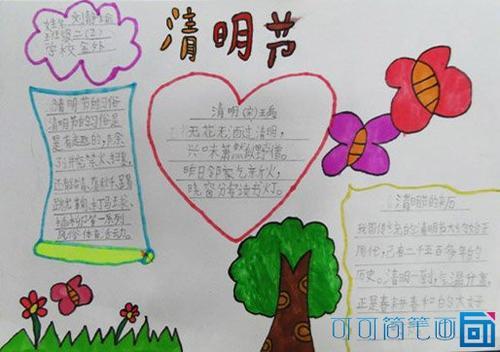 清明节又简单又字少的手抄报 字少的安全手抄报