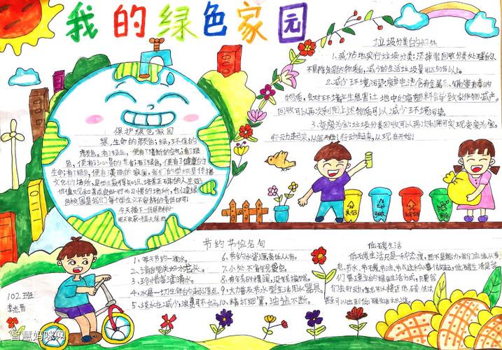 画一片绿色家园齐守护手抄报 绿色家园手抄报