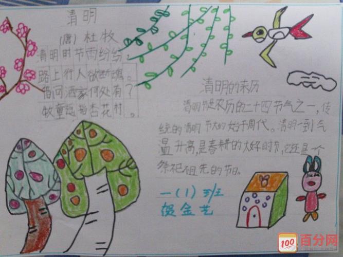 清明节又简单又字少的手抄报 字少的安全手抄报
