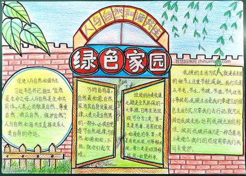 画一片绿色家园齐守护手抄报 绿色家园手抄报