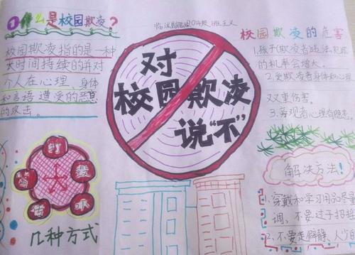 禁止校园欺凌杜绝校园暴力手抄报 校园手抄报