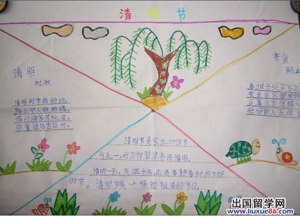 清明节一二年级简单手抄报 二年级简单手抄报