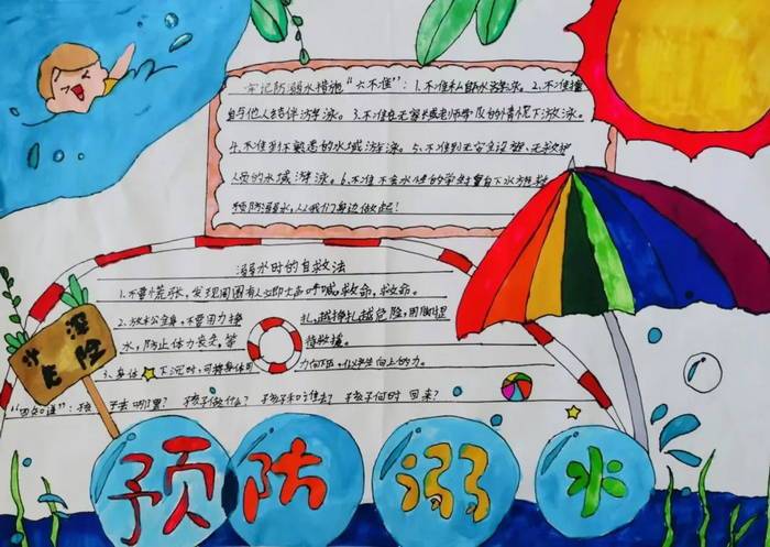 1至6年级一等奖防溺水手抄报 一等奖手抄报
