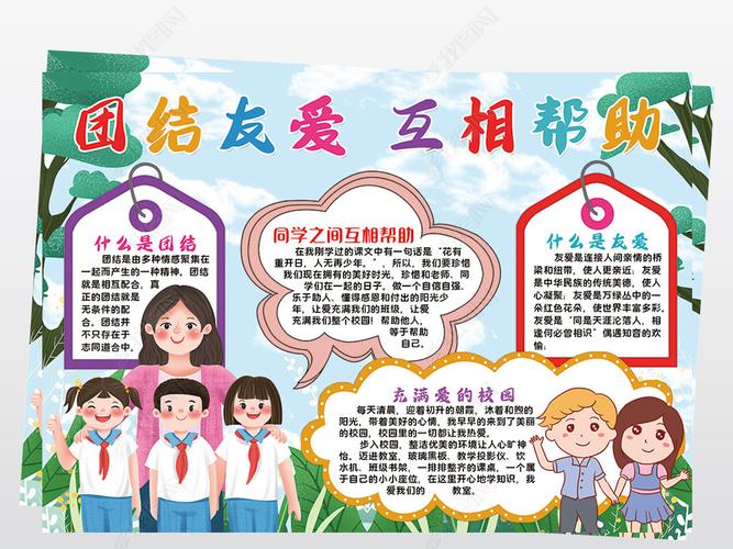 和谐友爱团结相处的手抄报 团结友爱手抄报