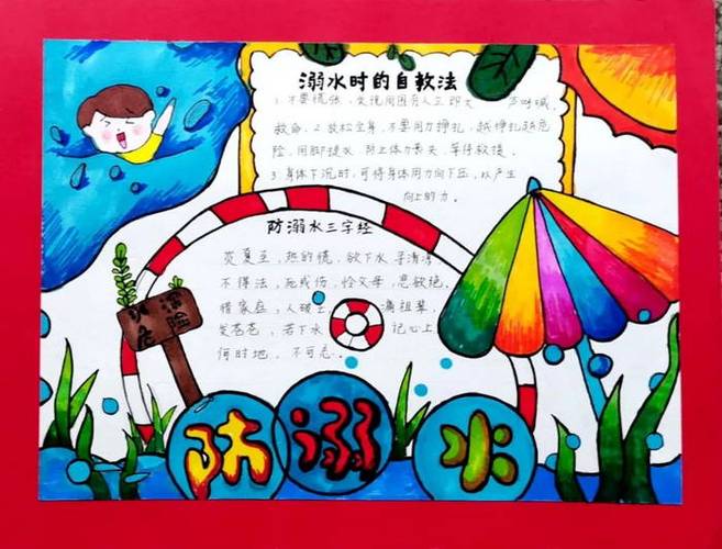 1至6年级一等奖防溺水手抄报 一等奖手抄报