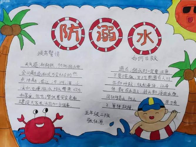 1至6年级一等奖防溺水手抄报 一等奖手抄报