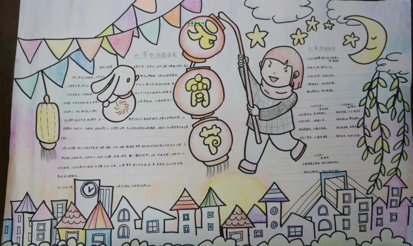 元宵节字少又简单的手抄报 元宵节手抄报
