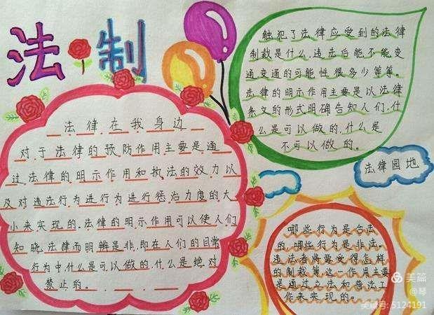 法制手抄报简单又漂亮 手抄报模板大全
