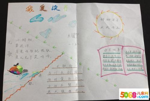 简单又好看的我读书我快乐的手抄报 简单好看的手抄报