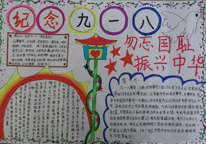关于勿忘国耻吾辈当自强的手抄报 勿忘国耻手抄报