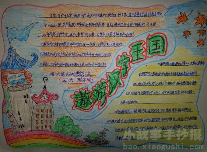 关于遨游汉字王国的主题手抄报 数学王国手抄报