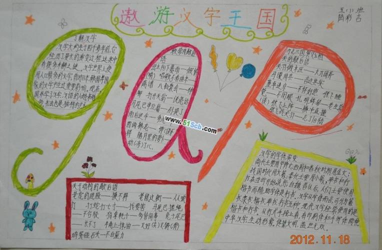 关于遨游汉字王国的主题手抄报 数学王国手抄报