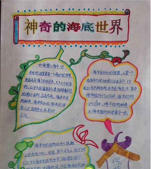 简单又好看的海底手抄报 简单好看的手抄报