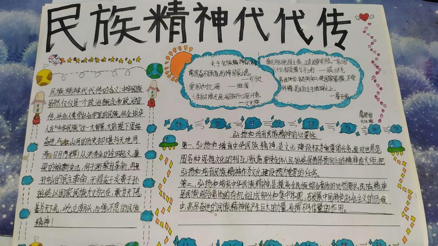大力弘扬和培育民族精神手抄报 民族精神手抄报