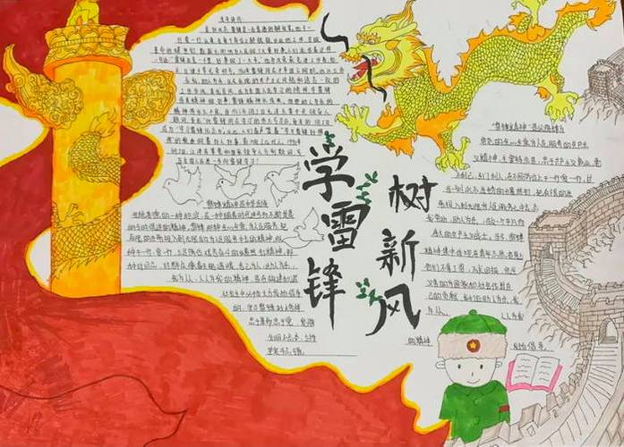 关于雷锋好看的手抄报 雷锋好榜样手抄报