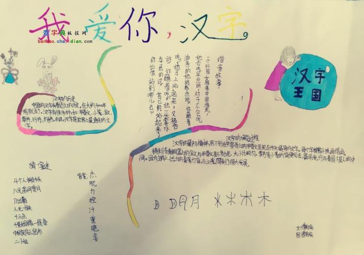 中国风我爱汉字手抄报 我爱汉字手抄报