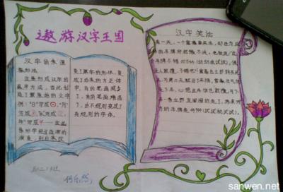 中国风我爱汉字手抄报 我爱汉字手抄报