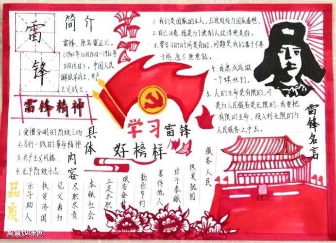 关于雷锋好看的手抄报 雷锋好榜样手抄报