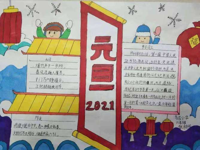元旦主题手抄报2024 手抄报版面设计图