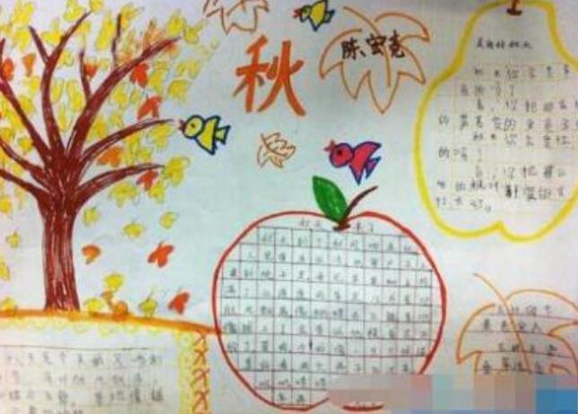 秋分画画课简笔画手抄报 手抄报图片大全集
