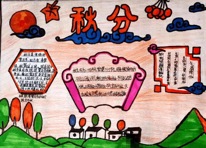 秋分画画课简笔画手抄报 手抄报图片大全集