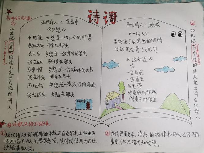 收集现代诗歌四年级手抄报 四年级手抄报