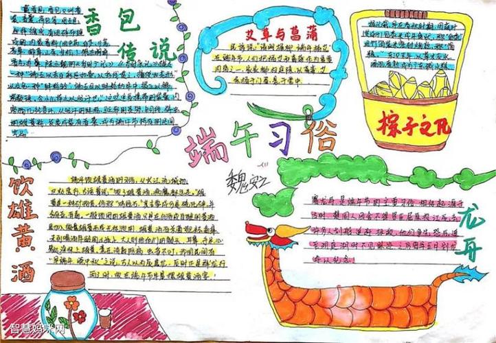小学生一年级端午节手抄报 一年级学生手抄报