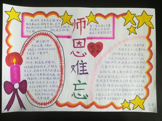 心存感恩老师手抄报 感恩老师手抄报