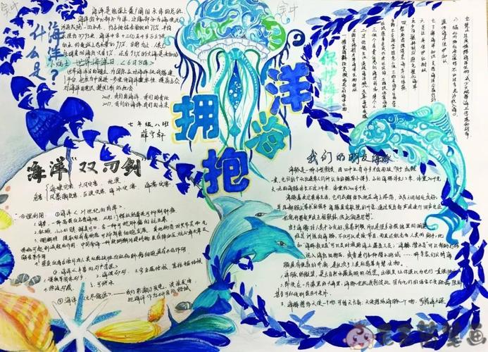 缤纷世界海洋手抄报 关于海洋的手抄报