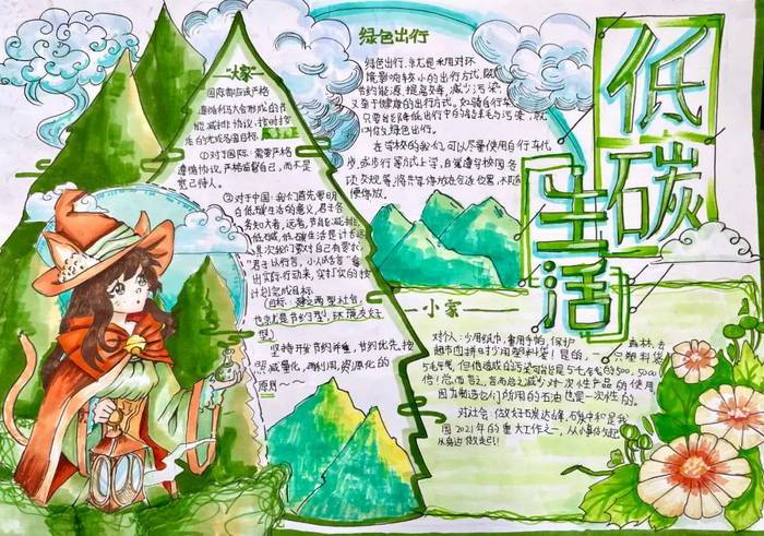 小学低碳环保绘画手抄报 低碳环保手抄报