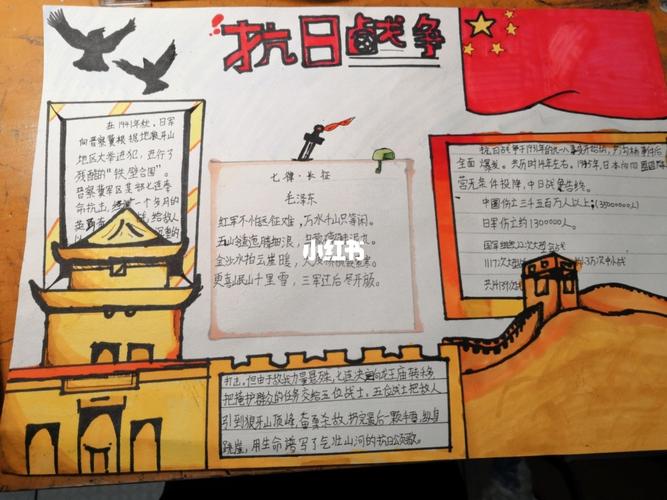 抗日战争A4纸手抄报 抗日战争手抄报