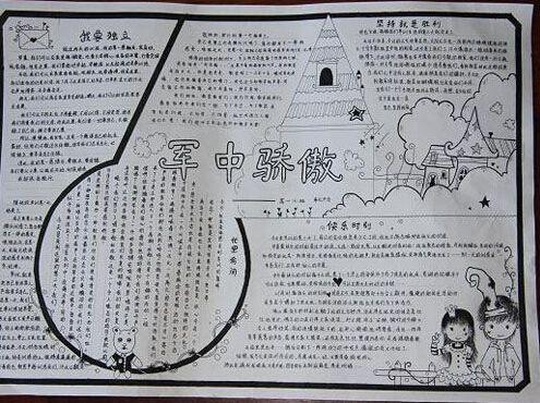 关于军训主题的手抄报 爱国主题的手抄报