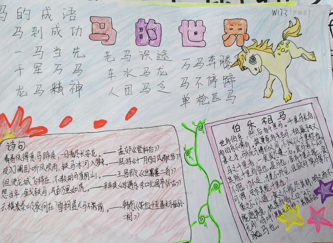 四年级有关马的手抄报 四年级手抄报