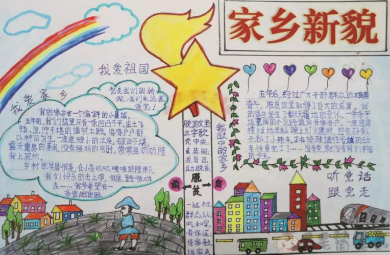 关于简单爱家乡的手抄报 爱家乡的手抄报